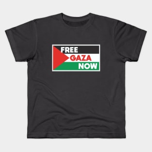 Palestine Flag Free Gaza Now Kids T-Shirt
